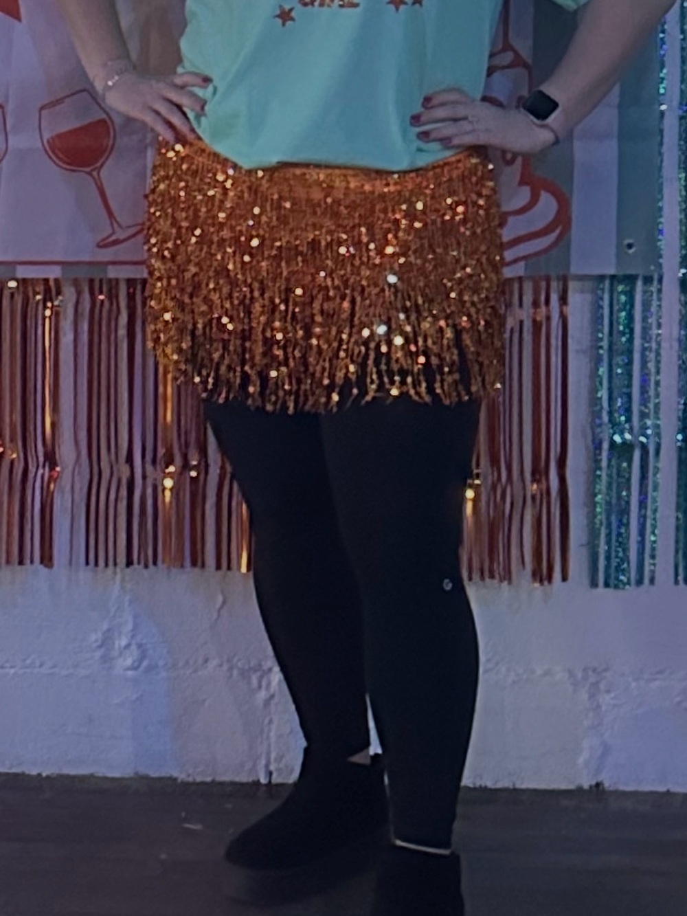 Beaded Fringe Orange “Skirt” - Picture 2 of 3